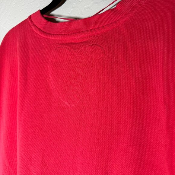 FREE PEOPLE Eleanor Slouchy Watermelon Wedge Combo Sweatshirt Dress Size L NWT - Picture 5 of 7